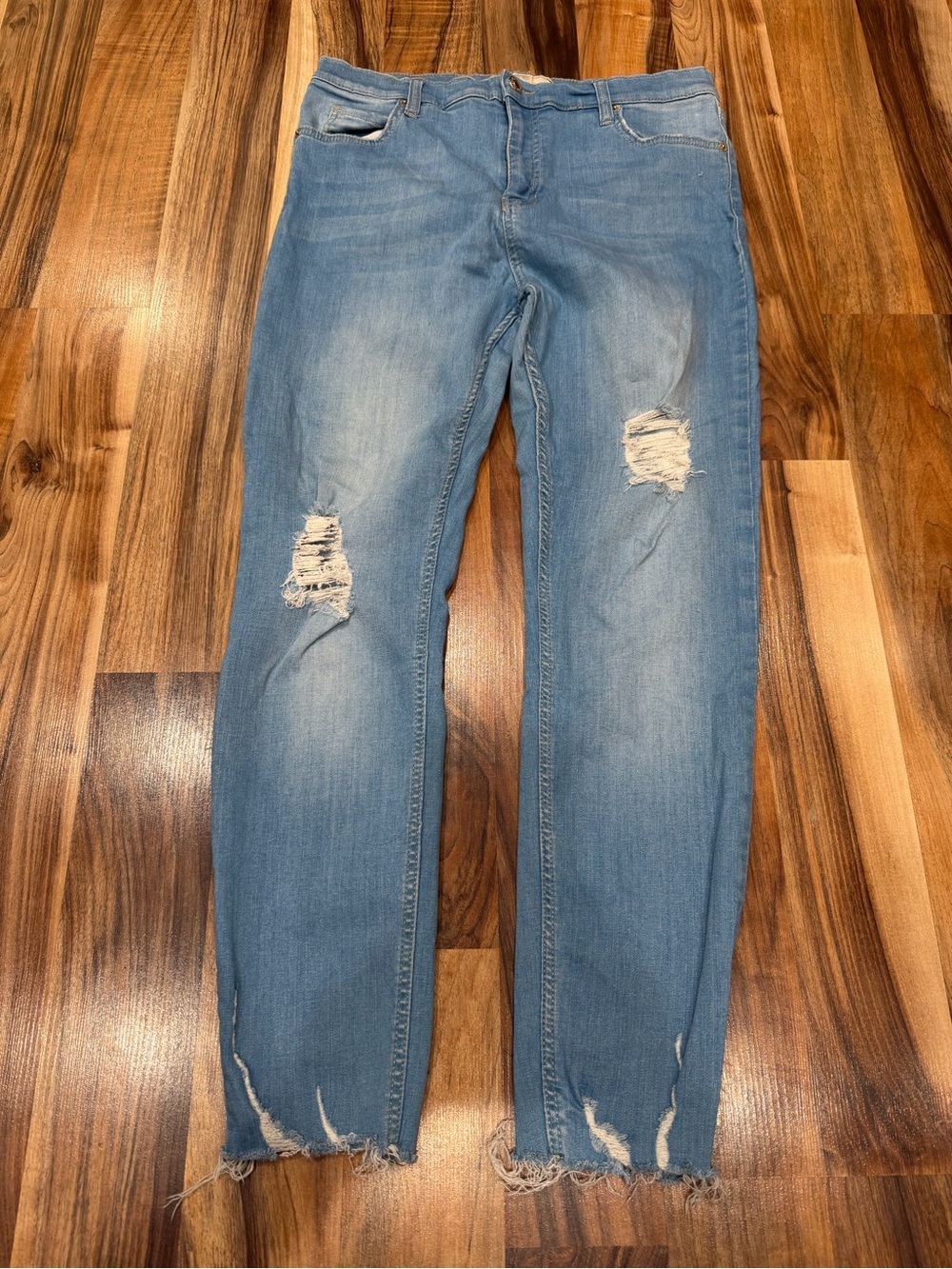 Free People Light Blue Distressed Skinny Jeans